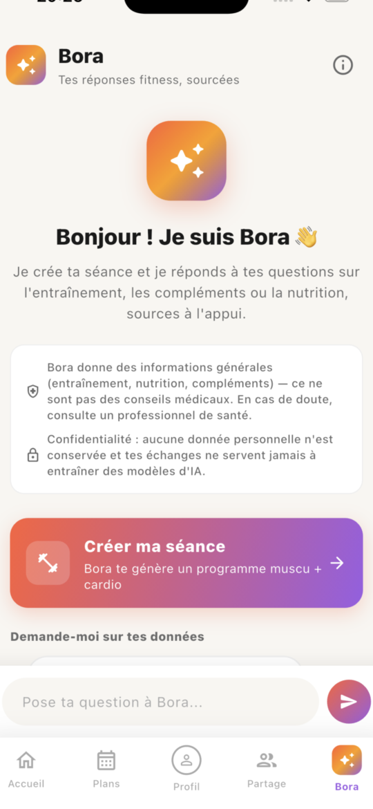 Bora, le coach IA de JoyTrain